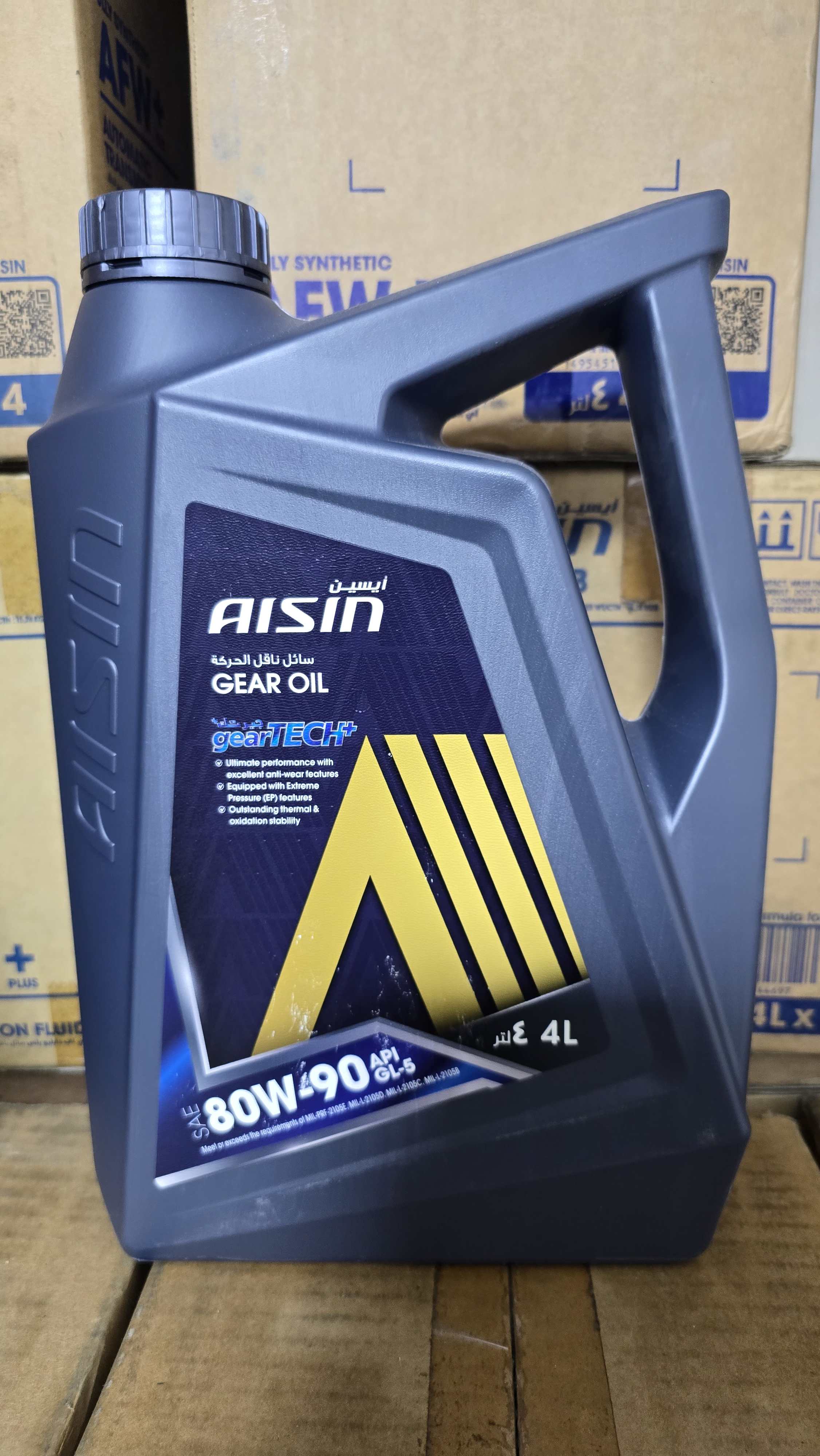 روغن گیربکس آیسین 80W90 API  GL-5 حجم 4 لیتر ساخت کره